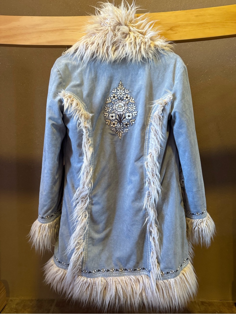 Spell Joplin Jacket Blue Suede Faux Fur - Picture 8 of 13